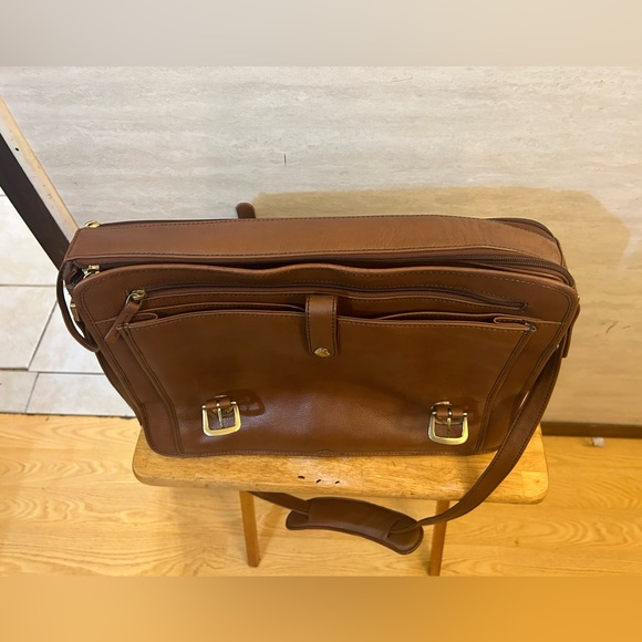 Hidesign Leather Men's Brown Briefcase Laptop Crossbody Travel Business Satchel - Picture 4 of 16